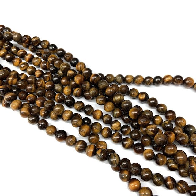 PIEDRAS BOLITAS 6MM - OJO DE TIGRE