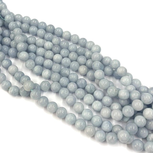 PIEDRAS BOLITAS 8MM - CUARZO AZUL (COLOR REALZADO CON TINTA)