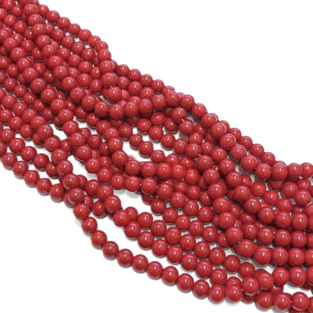 PIEDRAS BOLITAS 8MM - CORAL (COLOR REALZADO CON TINTA)	