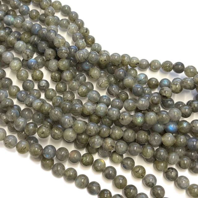 PIEDRAS BOLITAS 8MM - LABRADORITA VERDE
