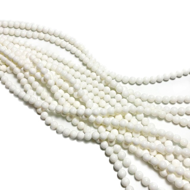 PIEDRAS BOLITAS 8MM - PORCELANA BLANCA