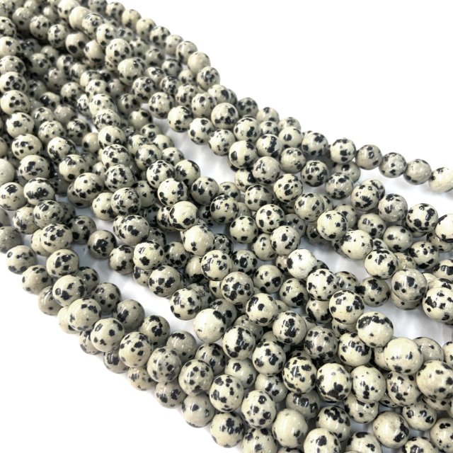 PIEDRAS BOLITAS 8MM - JASPE DALMATA