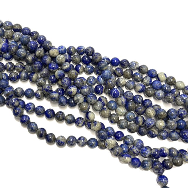 PIEDRAS BOLITAS 8MM - LAPISLAZULI A (COLOR REALZADO CON TINTA)