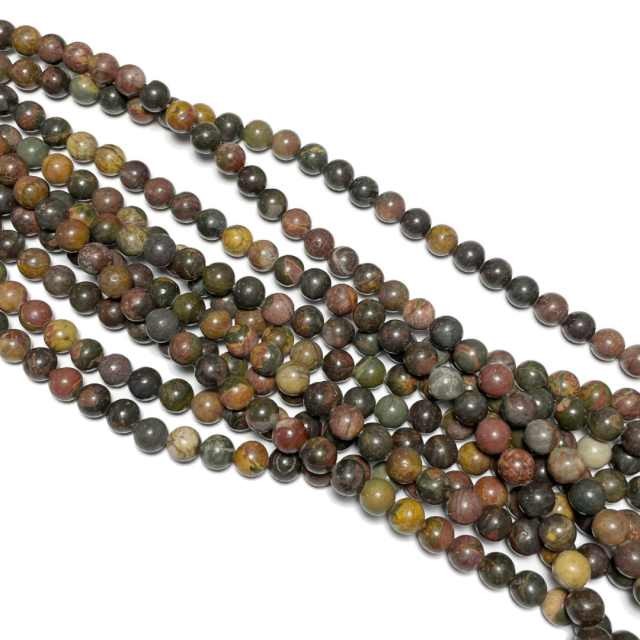 PIEDRAS BOLITAS 8MM - JASPE PICASSO