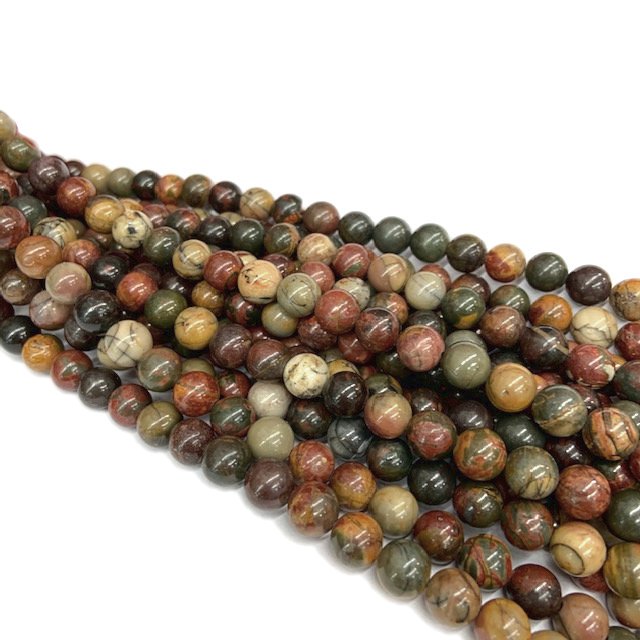 PIEDRAS BOLITAS 8MM - JASPE PICASSO