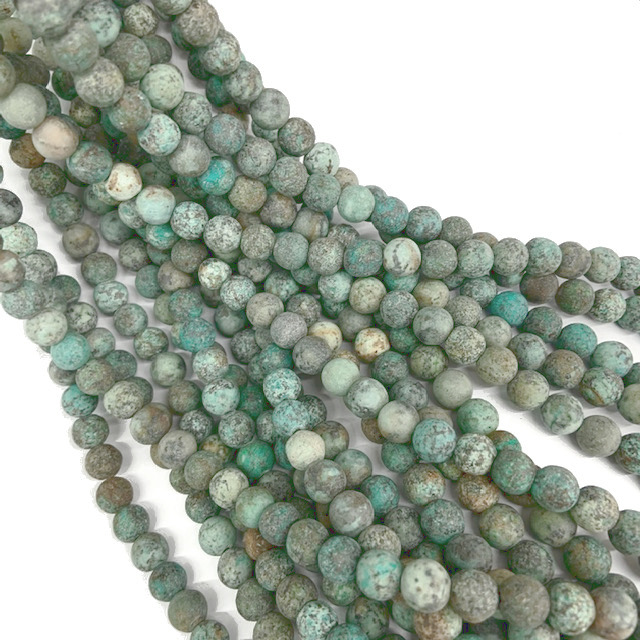 PIEDRAS BOLITAS 8MM - TURQUESA AFRICANA MATE