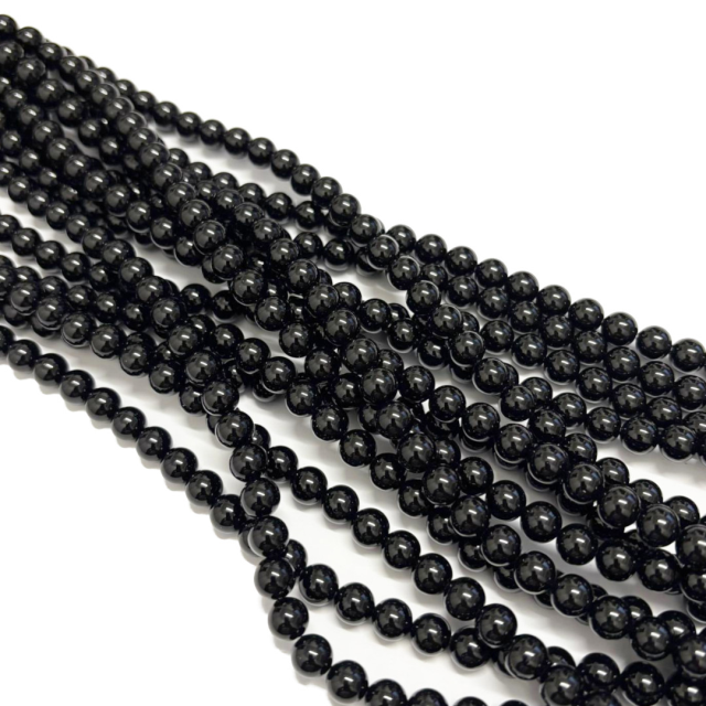 PIEDRAS BOLITAS 8MM - ONIX NEGRO