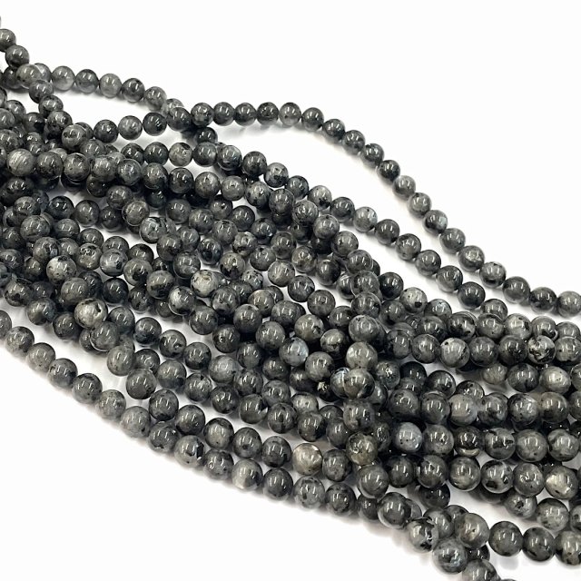 PIEDRAS BOLITAS 8MM - LABRADORITA PLATEADA OSCURA