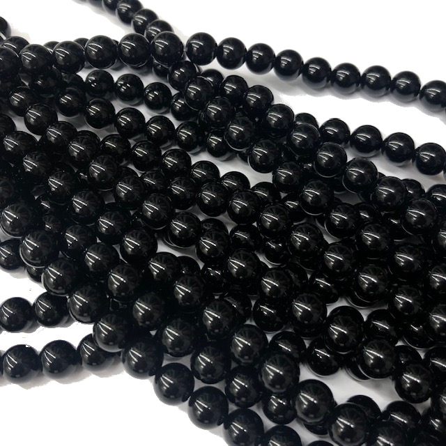 PIEDRAS BOLITAS 8MM - AGATA NEGRA