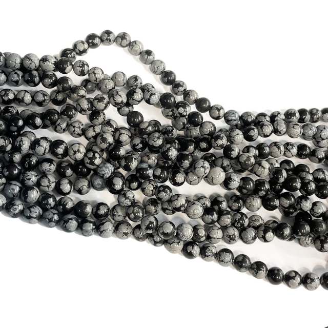 PIEDRAS BOLITAS 8MM - OBSIDIANA NEVADA