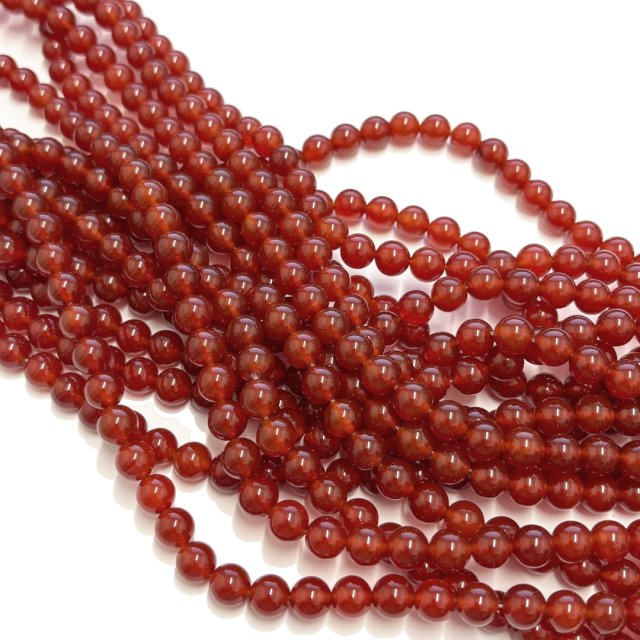 PIEDRAS BOLITAS 8MM - AGATA ROJA (TEÑIDA)