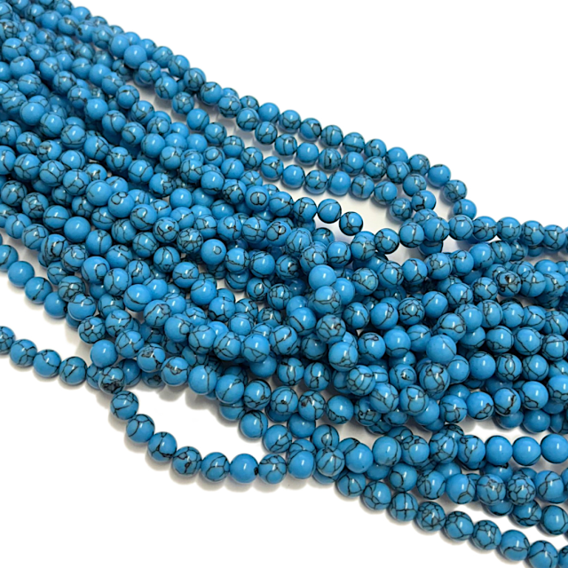 PIEDRAS BOLITAS 8MM - TURQUESA RECONSTITUIDA