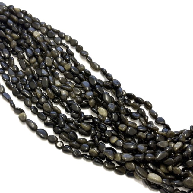 PIEDRA IRREGULAR 8X6MM - OBSIDIANA DORADA