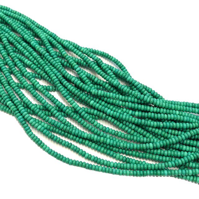 PIEDRAS DONA 4X2MM - TURQUESA CHINA VERDE (COLOR REALZADO CON TINTA)