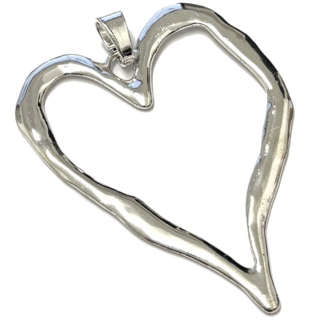DIJE CORAZON XL 88X70MM - NIQUEL