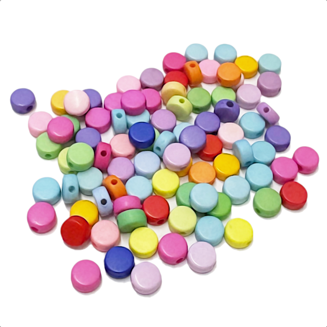 CUENTAS CIRCULO - REDONDAS 7X3MM - SURTIDAS