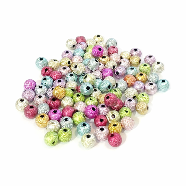 CUENTAS BOLITAS LASER 6X5MM - SURTIDAS