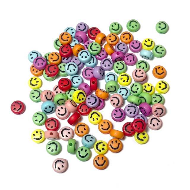 CUENTAS CARITAS - SMILE 7X3MM - SURTIDAS