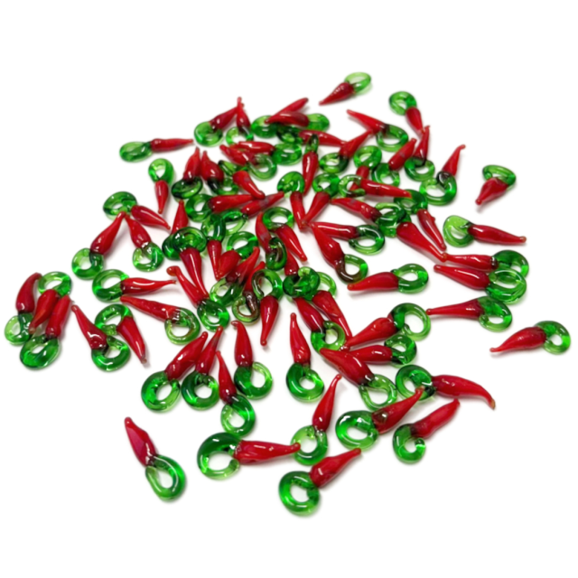 FRUTA DE VIDRIO 15-20X8MM APROX (CHICO) - PIMIENTO AJI