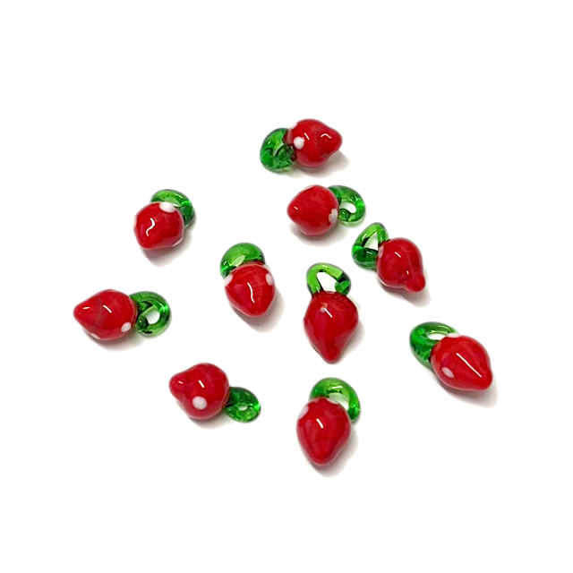 FRUTA DE VIDRIO 12-15X10MM - FRUTILLA