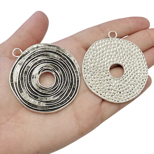 DIJE MEDALLA CIRCULO XL 51X53MM - NIQUEL