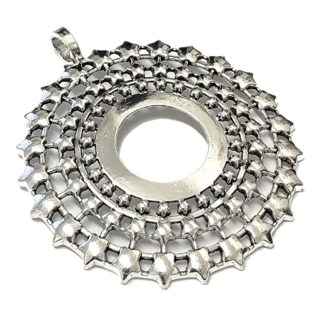 DIJE MEDALLA CIRCULO ESTRELLAS XL 66MM -NIQUEL