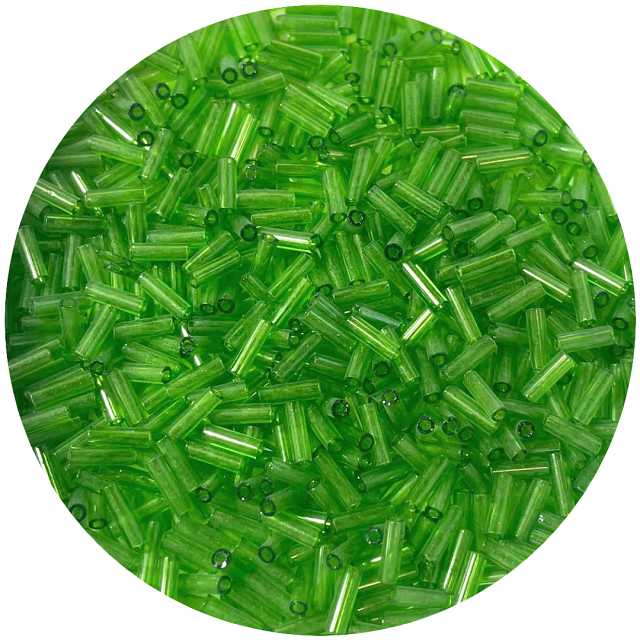 CANUTILLOS 7X2MM TRANSPARENTES - VERDE