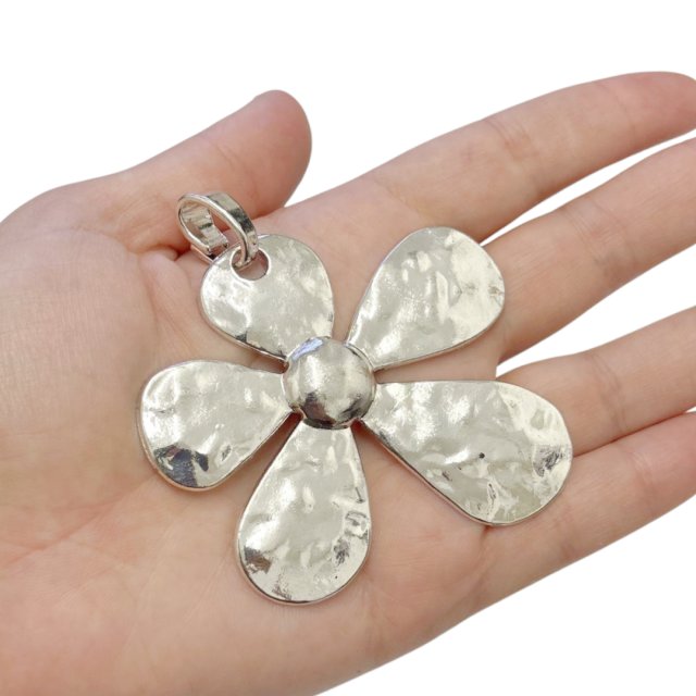 DIJE FLOR XL 65X68MM - NIQUEL