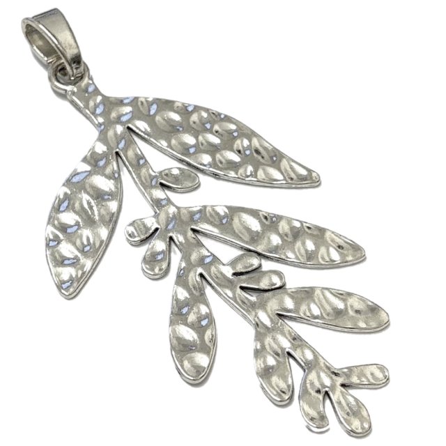 DIJE HOJA XL 88X55MM - NIQUEL