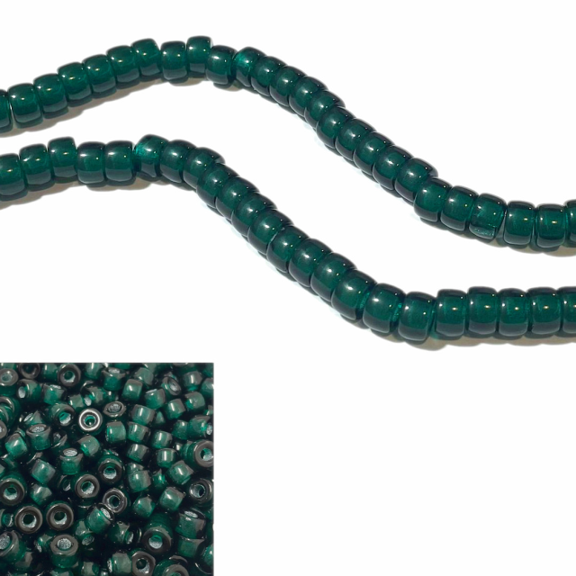 CRISTAL CHECO DONA 9X5.5X3MM VERDE OSCURO TRANSPARENTE (X TIRA)