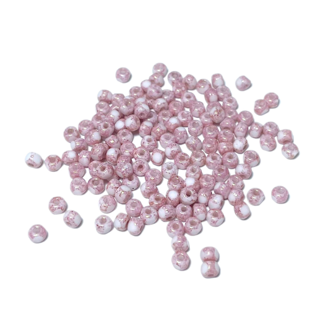 CRISTAL CHECO BOLITAS - MOSTACILLAS 4X3MM ROSADO