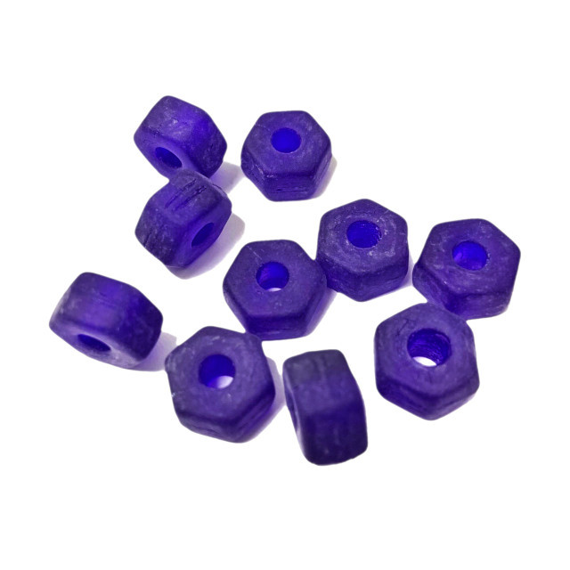 CRISTAL CHECO AZUL TUERCA 10X6X3.5MM - VIOLETA MATE