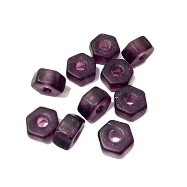 CRISTAL CHECO VIOLETA TUERCA 11X6X3.5MM - MATE