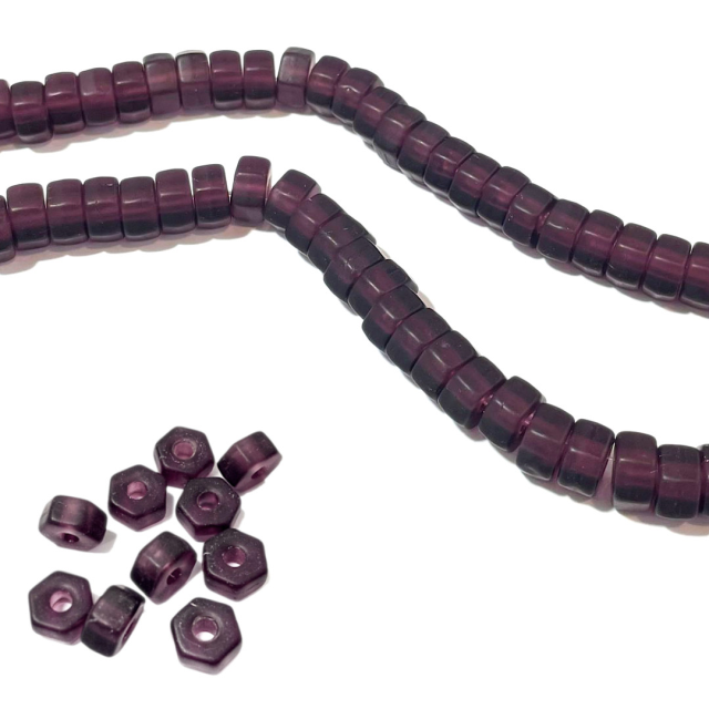 CRISTAL CHECO VIOLETA TUERCA 11X6X3.5MM - MATE (X TIRA)