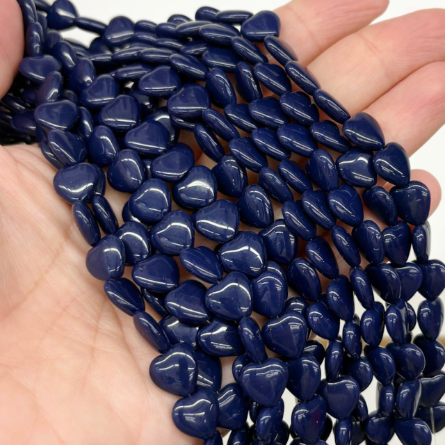 CRISTAL CHECO AZUL CORAZON 10MM (X TIRA)