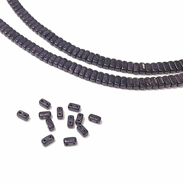 CRISTAL CHECO RECTANGULO 6X3X3MM - VIOLETA METALIZADO (X TIRA)