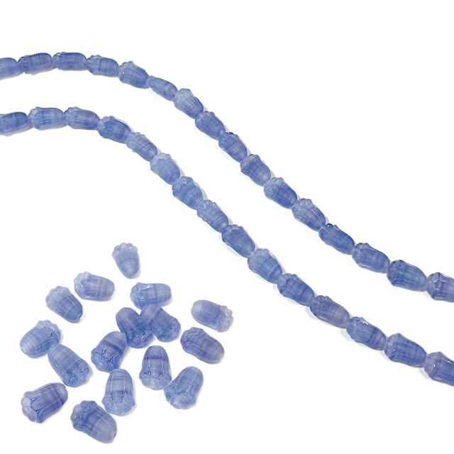 CRISTAL CHECO LAVANDA TULIPAN 12X8MM (X TIRA)