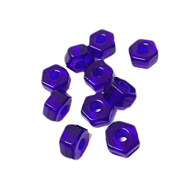 CRISTAL CHECO AZUL TUERCA 10X6X3.5MM -VIOLETA