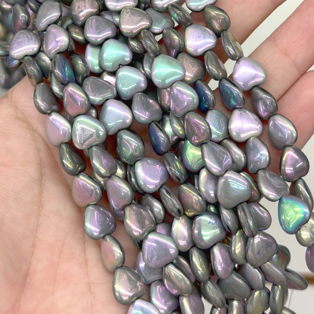 CRISTAL CHECO VIOLETA TORNASOL CORAZON 10MM (X TIRA)