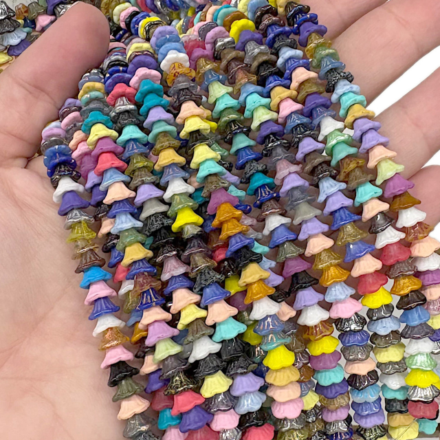 CRISTAL CHECO MIX FLORES 7X4MM (X TIRA)