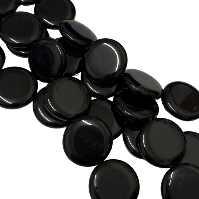 CRISTAL CHECO NEGRO CIRCULO 27X7MM (X TIRA)