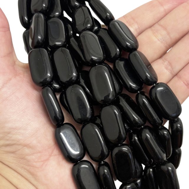 CRISTAL CHECO NEGRO RECTANGULO 24X13MM (X TIRA)