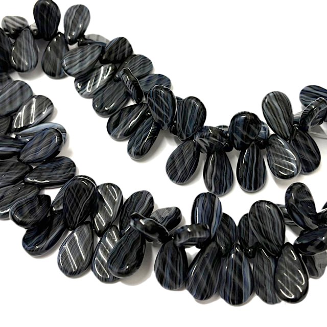 CRISTAL CHECO NEGRO LAGRIMA 18X11MM (X TIRA)