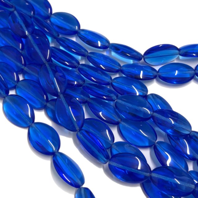 CRISTAL CHECO AZUL OVAL 23X16MM (X TIRA)