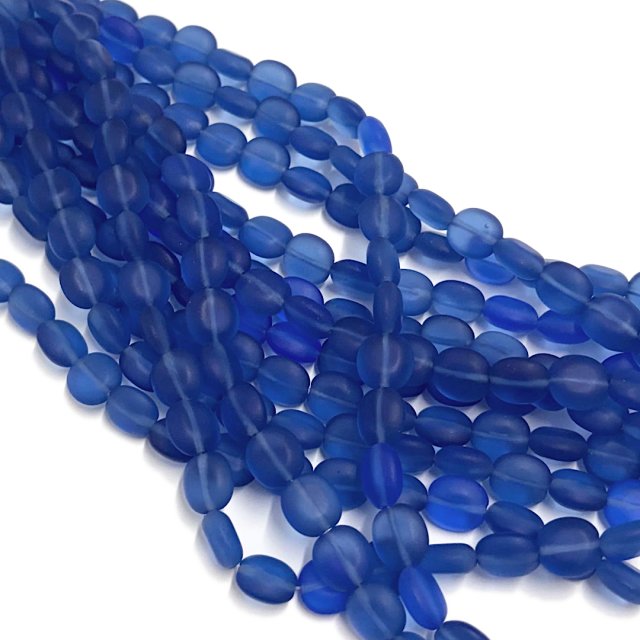 CRISTAL CHECO AZUL OVAL 10X9MM (X TIRA)