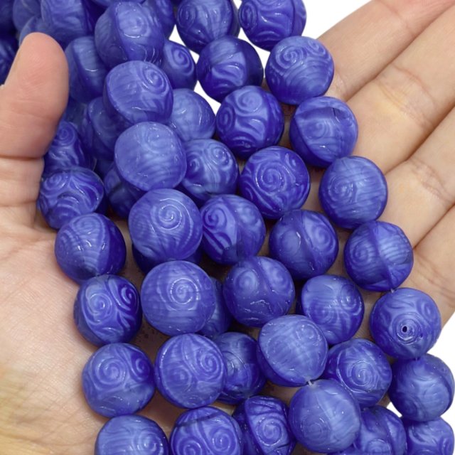 CRISTAL CHECO LAVANDA AZUL BOLITA 15MM (X TIRA)