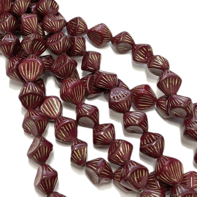CRISTAL CHECO BORDEAUX ROJO 15X13MM (X TIRA)