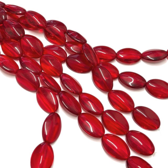 CRISTAL CHECO ROJO OVAL 23X16MM (X TIRA)