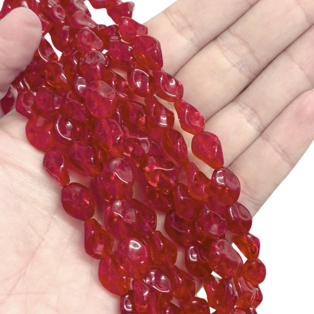 CRISTAL CHECO ROJO 12X9MM (X TIRA)