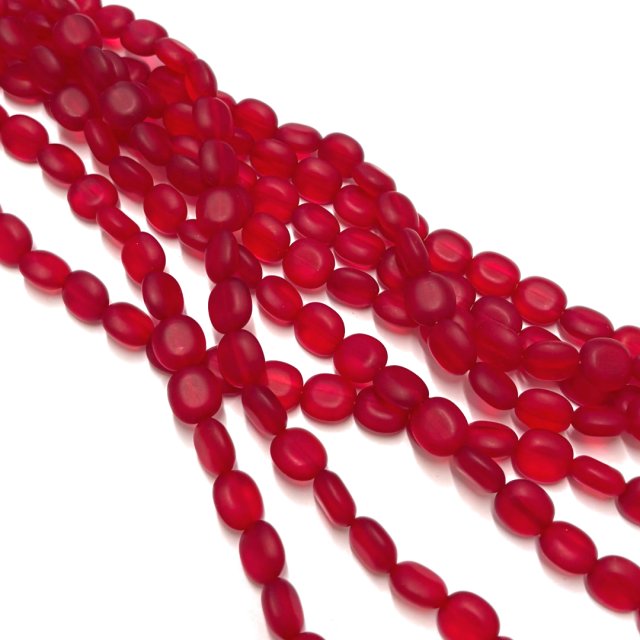 CRISTAL CHECO ROJO OVAL 10X10MM (X TIRA)